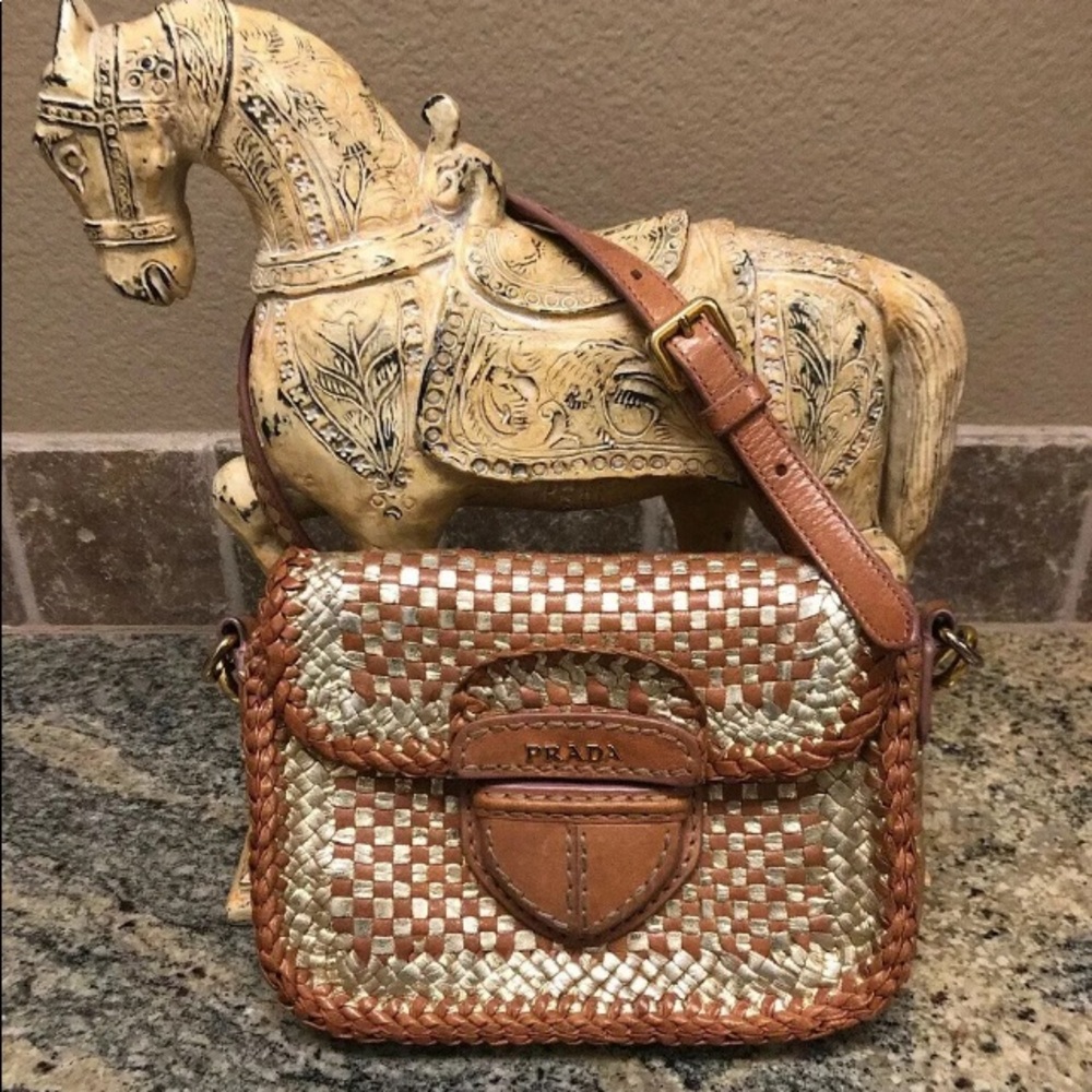 Prada Madras Push Lock Crossbody